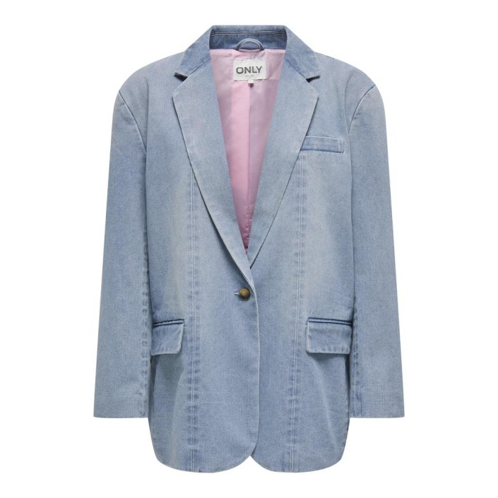 Only ONLCORY LS DNM BLAZER GUA Light Blue Denim/PINK LINING | Freewear ONLCORY LS DNM BLAZER GUA - www.freewear.nl - Freewear