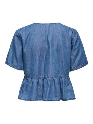 Only ONLBEA SS BOW DNM SHIRT BJ Medium Blue Denim | Freewear ONLBEA SS BOW DNM SHIRT BJ - www.freewear.nl - Freewear