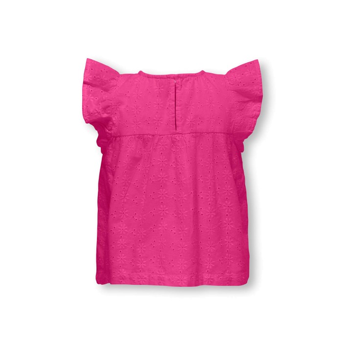 ONLY:KIDS ONLY KMGMARGOT LIFE S/L EMBROIDERY TOP W: Fuchsia Fedora/EMB - DTM | Freewear KMGMARGOT LIFE S/L EMBROIDERY TOP W: - www.freewear.nl - Freewear