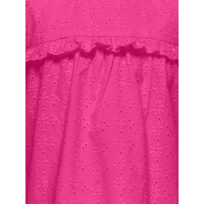 ONLY:KIDS ONLY KMGMARGOT LIFE S/L EMBROIDERY TOP W: Fuchsia Fedora/EMB - DTM | Freewear KMGMARGOT LIFE S/L EMBROIDERY TOP W: - www.freewear.nl - Freewear