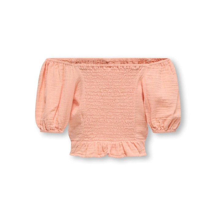 Only KOGTHYRA LIFE 2/4 OFFSHULDER TOP WV: Salmon | Freewear KOGTHYRA LIFE 2/4 OFFSHULDER TOP WV: - www.freewear.nl - Freewear