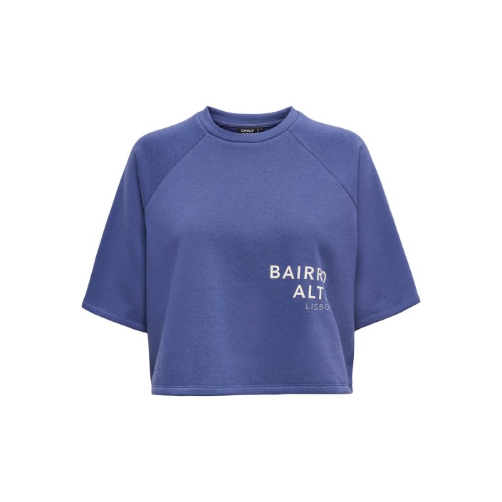 Only ONLCORA S/S PRINT O-NECK UB SWT Skipper Blue/Bairro alto | Freewear ONLCORA S/S PRINT O-NECK UB SWT - www.freewear.nl - Freewear