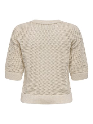 Only ONLLUCIE LIFE SS TEE O-NECK KNT Ecru | Freewear ONLLUCIE LIFE SS TEE O-NECK KNT - www.freewear.nl - Freewear