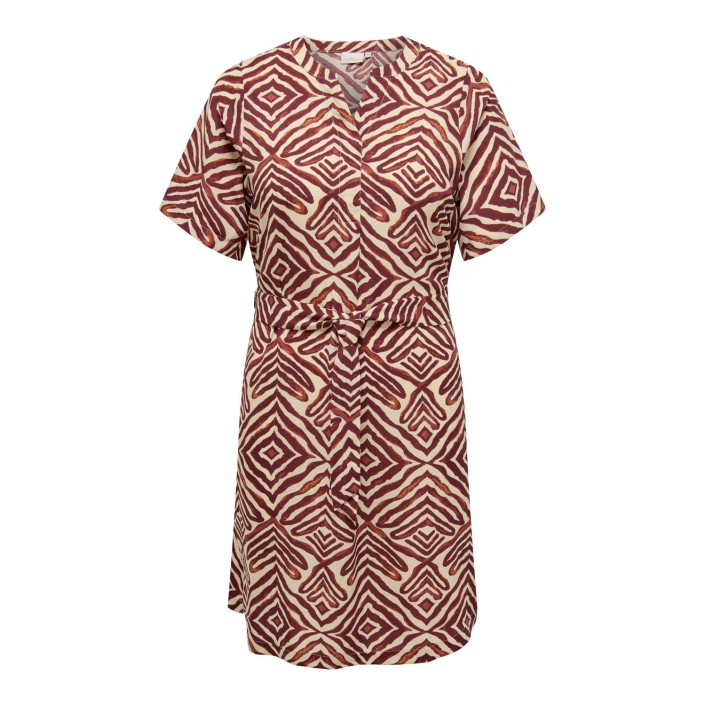 Carmakoma CARSHILLA 2/4 KNEE DRESS AOP BS Hot Chocolate/TRIBE | Freewear CARSHILLA 2/4 KNEE DRESS AOP BS - www.freewear.nl - Freewear