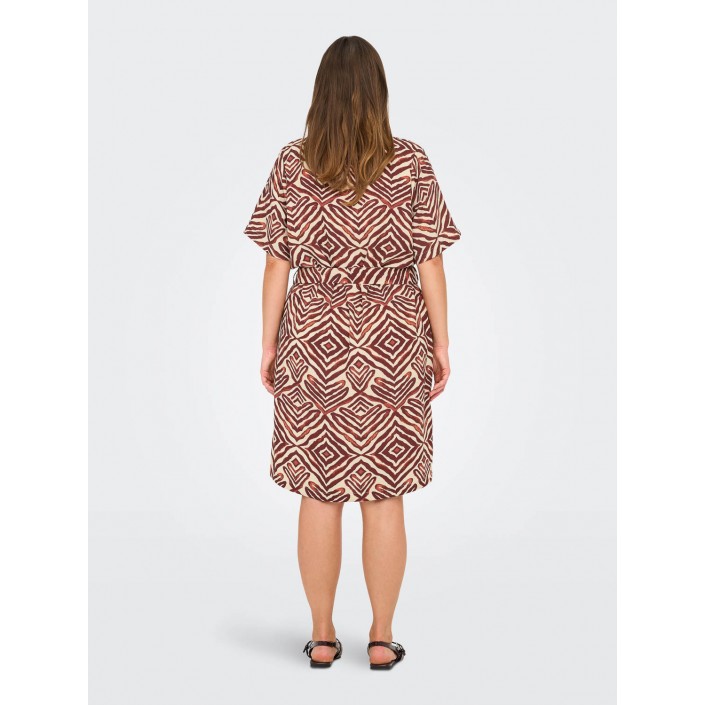 Carmakoma CARSHILLA 2/4 KNEE DRESS AOP BS Hot Chocolate/TRIBE | Freewear CARSHILLA 2/4 KNEE DRESS AOP BS - www.freewear.nl - Freewear