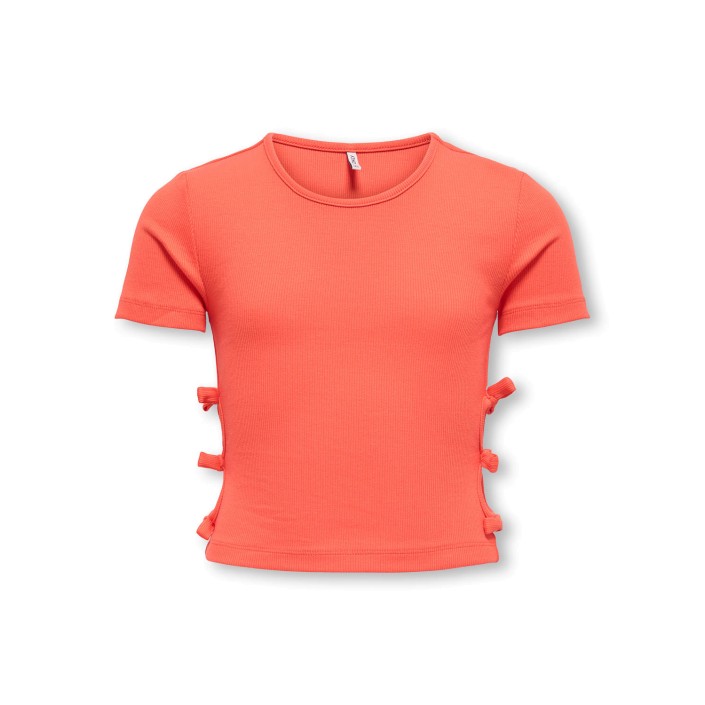 Only KOGNESSA LIFE SS CUTOUT BOW TOP JRS Nasturtium | Freewear KOGNESSA LIFE SS CUTOUT BOW TOP JRS - www.freewear.nl - Freewear