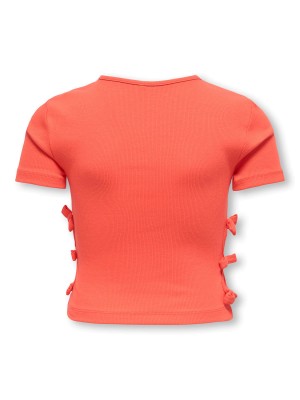 Only KOGNESSA LIFE SS CUTOUT BOW TOP JRS Nasturtium | Freewear KOGNESSA LIFE SS CUTOUT BOW TOP JRS - www.freewear.nl - Freewear