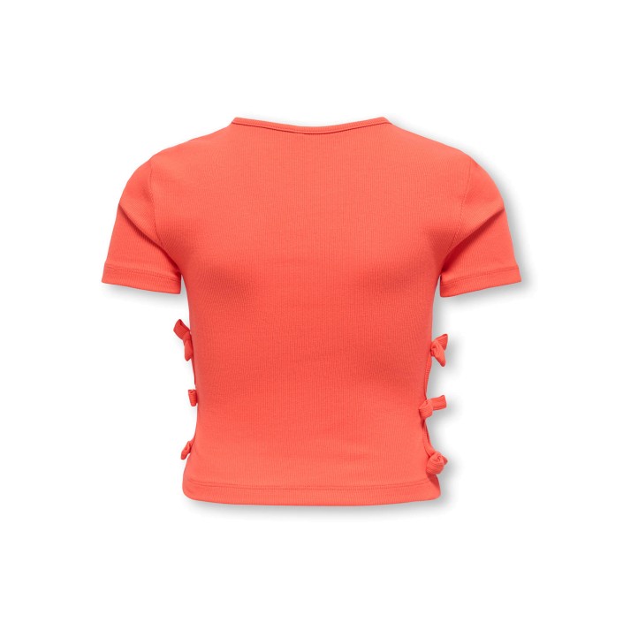 Only KOGNESSA LIFE SS CUTOUT BOW TOP JRS Nasturtium | Freewear KOGNESSA LIFE SS CUTOUT BOW TOP JRS - www.freewear.nl - Freewear