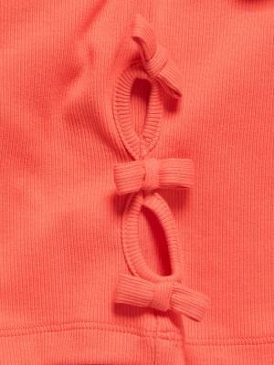 Only KOGNESSA LIFE SS CUTOUT BOW TOP JRS Nasturtium | Freewear KOGNESSA LIFE SS CUTOUT BOW TOP JRS - www.freewear.nl - Freewear