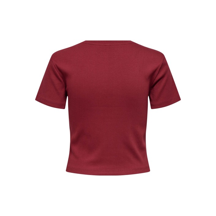 Only ONLVELA LIFE S/S SHORT EMB. TEE BOX: Ruby Wine/California | Freewear ONLVELA LIFE S/S SHORT EMB. TEE BOX: - www.freewear.nl - Freewear