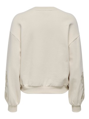 Only ONLBROOKLYN L/S EMBROIDERY BOX SWT Birch/Boho flowers | Freewear ONLBROOKLYN L/S EMBROIDERY BOX SWT - www.freewear.nl - Freewear