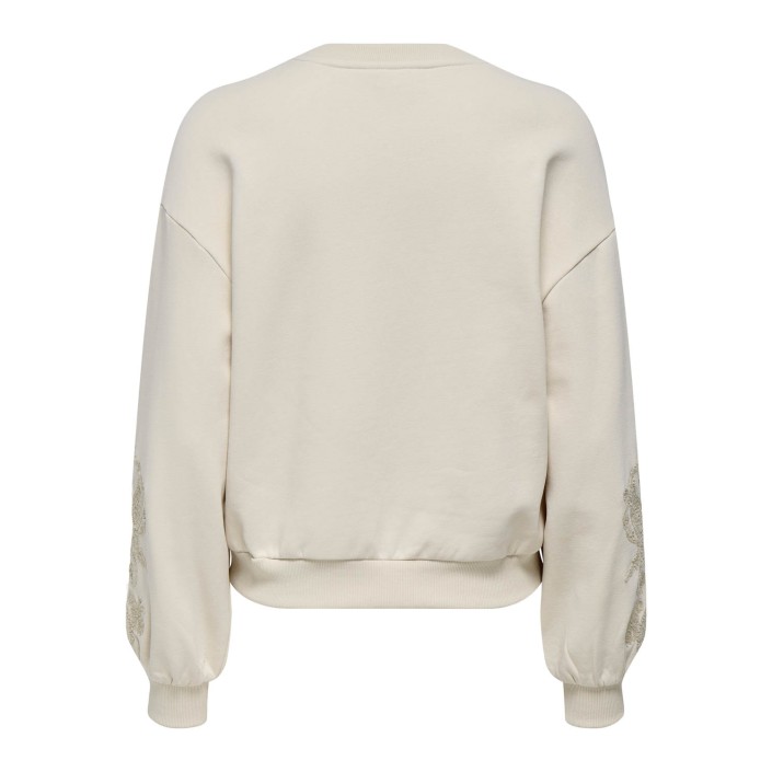 Only ONLBROOKLYN L/S EMBROIDERY BOX SWT Birch/Boho flowers | Freewear ONLBROOKLYN L/S EMBROIDERY BOX SWT - www.freewear.nl - Freewear
