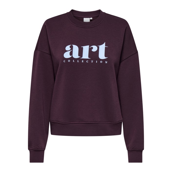 Only ONLBEST L/S PRINT CREW NECK SWT Winetasting/Art | Freewear ONLBEST L/S PRINT CREW NECK SWT - www.freewear.nl - Freewear