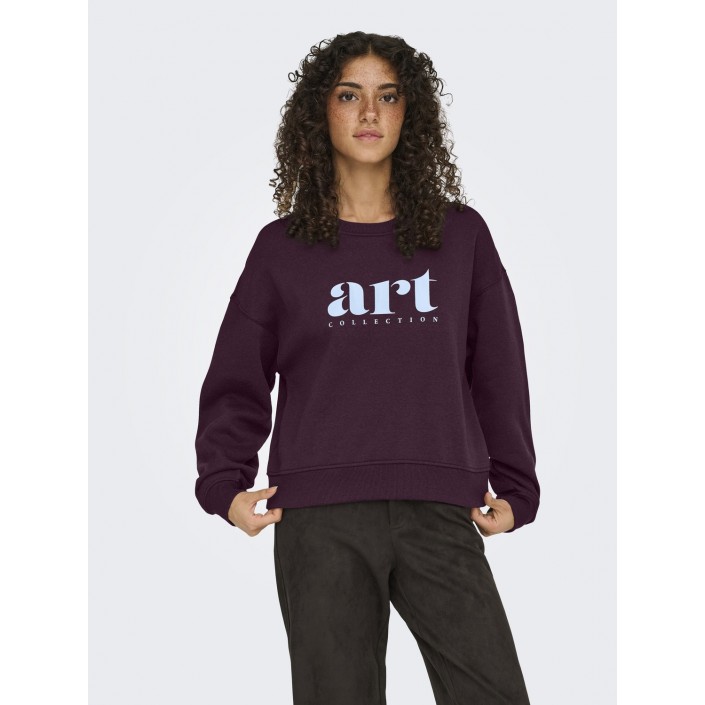 Only ONLBEST L/S PRINT CREW NECK SWT Winetasting/Art | Freewear ONLBEST L/S PRINT CREW NECK SWT - www.freewear.nl - Freewear