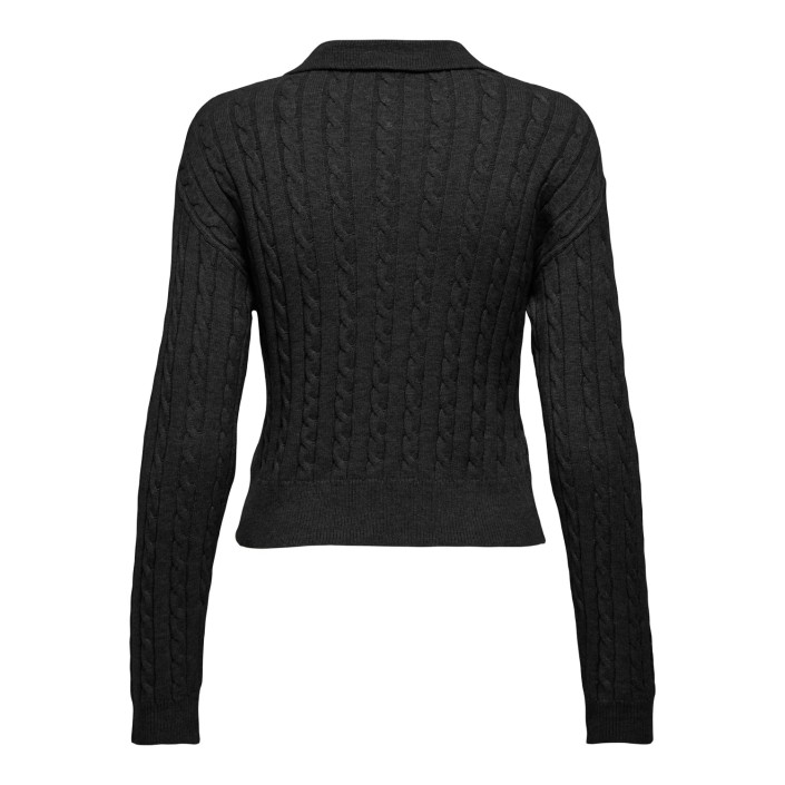 Only ONLKATIA LS CABLE POLO CC KNT Black/True Red Heart Emb/Dtm But | Freewear ONLKATIA LS CABLE POLO CC KNT - www.freewear.nl - Freewear