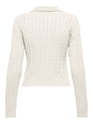 Only ONLKATIA LS CABLE POLO CC KNT Baby\\'S Breath/True Red Heart Emb | Freewear ONLKATIA LS CABLE POLO CC KNT - www.freewear.nl - Freewear