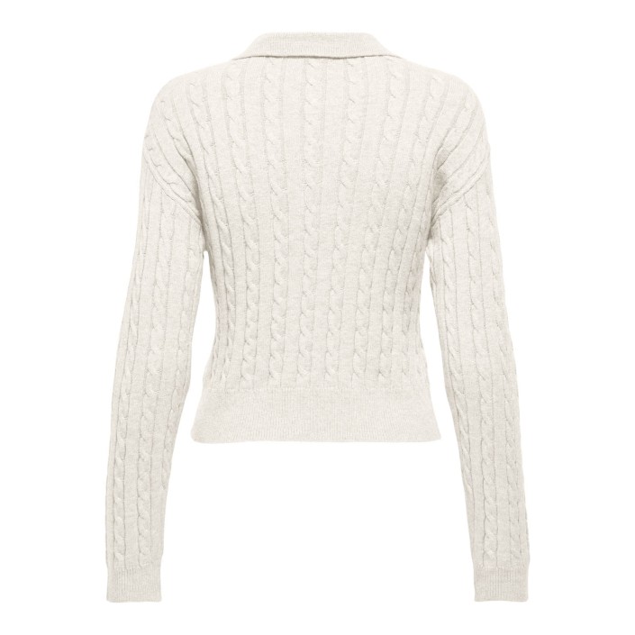 Only ONLKATIA LS CABLE POLO CC KNT Baby\\'S Breath/True Red Heart Emb | Freewear ONLKATIA LS CABLE POLO CC KNT - www.freewear.nl - Freewear