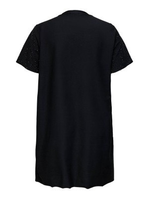 Carmakoma CARMALUKKA LIFE S/S O-NECK ABK DRES: Black/RHINESTONES | Freewear CARMALUKKA LIFE S/S O-NECK ABK DRES: - www.freewear.nl - Freewear