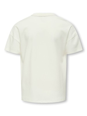 Only KOGKATE LIFE SS O-NECK PEARL TOP JR: Cloud Dancer/Bow | Freewear KOGKATE LIFE SS O-NECK PEARL TOP JR: - www.freewear.nl - Freewear