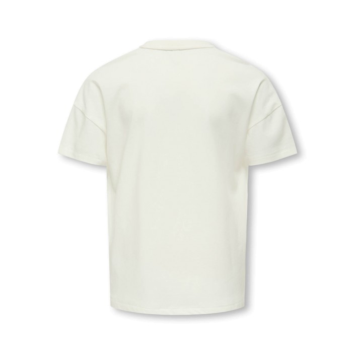 Only KOGKATE LIFE SS O-NECK PEARL TOP JR: Cloud Dancer/Bow | Freewear KOGKATE LIFE SS O-NECK PEARL TOP JR: - www.freewear.nl - Freewear