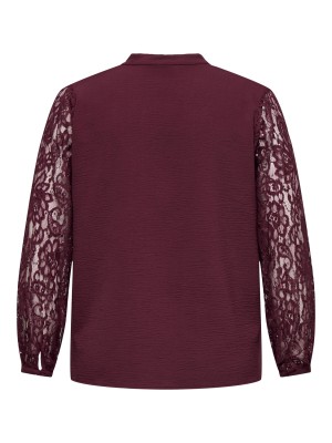 Carmakoma CARKAMMY LIFE LS V-NECK LACE SHIRT : Zinfandel | Freewear CARKAMMY LIFE LS V-NECK LACE SHIRT : - www.freewear.nl - Freewear