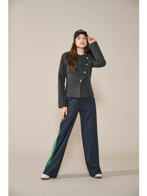 Only ONLMELLA LIFE LS BUTTON JACKET KNT Dark Grey Melange/Gold Button | Freewear ONLMELLA LIFE LS BUTTON JACKET KNT - www.freewear.nl - Freewear