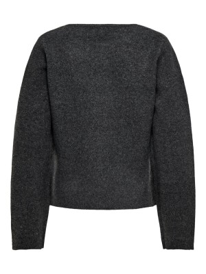 Only ONLMELLA LIFE LS BUTTON JACKET KNT Dark Grey Melange/Gold Button | Freewear ONLMELLA LIFE LS BUTTON JACKET KNT - www.freewear.nl - Freewear