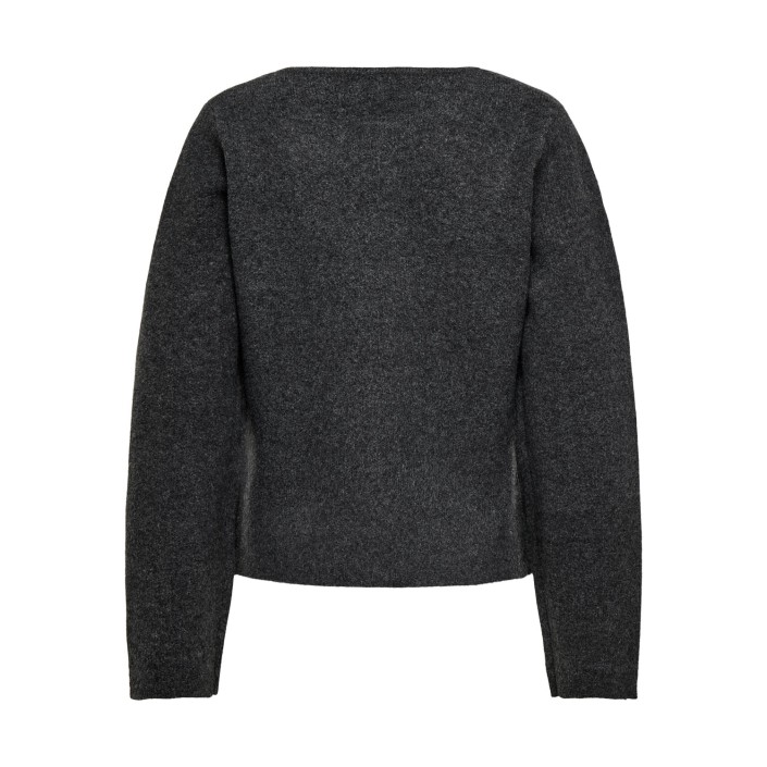 Only ONLMELLA LIFE LS BUTTON JACKET KNT Dark Grey Melange/Gold Button | Freewear ONLMELLA LIFE LS BUTTON JACKET KNT - www.freewear.nl - Freewear