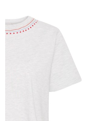 ICHI IHNYNNA SS3:T-Shirts Light grey melange | Freewear IHNYNNA SS3:T-Shirts - www.freewear.nl - Freewear