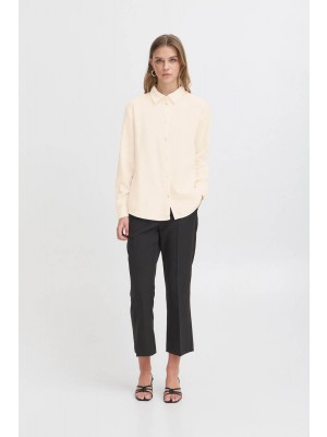 ICHI IHLINNO SH:Shirts/Blouse Natural Ecru | Freewear IHLINNO SH:Shirts/Blouse - www.freewear.nl - Freewear