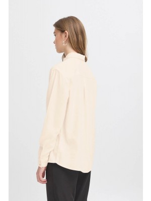 ICHI IHLINNO SH:Shirts/Blouse Natural Ecru | Freewear IHLINNO SH:Shirts/Blouse - www.freewear.nl - Freewear
