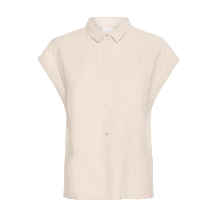 ICHI IHLINNO SH3:Shirts/Blouse Natural Ecru | Freewear IHLINNO SH3:Shirts/Blouse - www.freewear.nl - Freewear