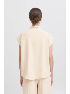 ICHI IHLINNO SH3:Shirts/Blouse Natural Ecru | Freewear IHLINNO SH3:Shirts/Blouse - www.freewear.nl - Freewear