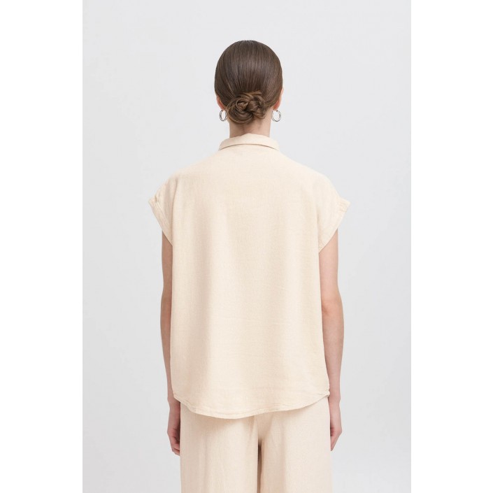 ICHI IHLINNO SH3:Shirts/Blouse Natural Ecru | Freewear IHLINNO SH3:Shirts/Blouse - www.freewear.nl - Freewear