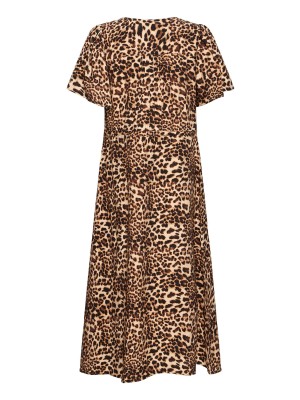 ICHI IHANISSE DR:Dresses Sandshell/Brown LEO print | Freewear IHANISSE DR:Dresses - www.freewear.nl - Freewear