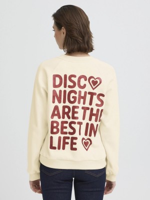 ICHI IHLELA SW5:Sweatshirt BIRCH COWHIDE GLITTER | Freewear IHLELA SW5:Sweatshirt - www.freewear.nl - Freewear