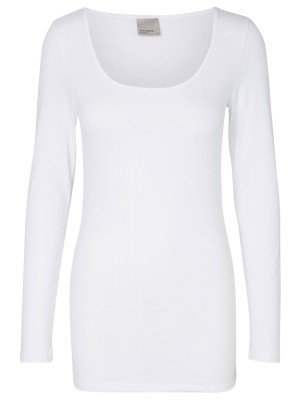 Vero Moda VMMAXI MY LS SOFT LONG U-NECK NOOS Bright White | Freewear