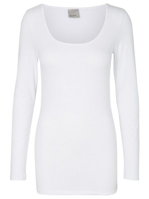 Vero Moda VMMAXI MY LS SOFT LONG U-NECK NOOS Bright White | Freewear