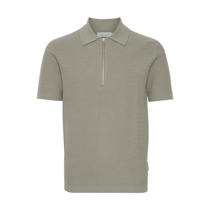 Casual Friday CFKarl SS structured polo knit:Knit Vetiver | Freewear CFKarl SS structured polo knit:Knit - www.freewear.nl - Freewear