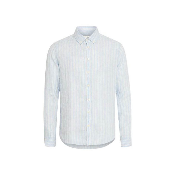Casual Friday CFDALLAS LS BD striped linen:Shirts/ Chambray Blue | Freewear CFDALLAS LS BD striped linen:Shirts/ - www.freewear.nl - Freewear