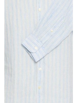 Casual Friday CFDALLAS LS BD striped linen:Shirts/ Chambray Blue | Freewear CFDALLAS LS BD striped linen:Shirts/ - www.freewear.nl - Freewear