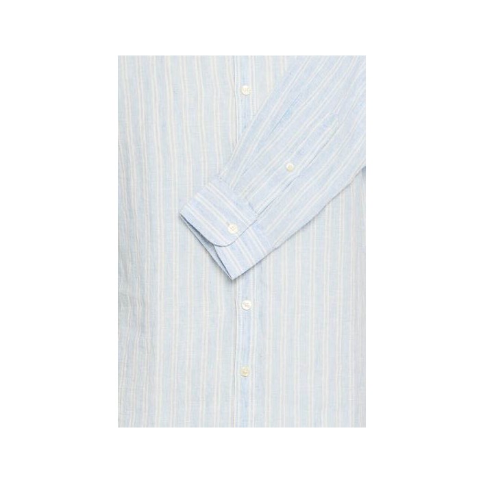 Casual Friday CFDALLAS LS BD striped linen:Shirts/ Chambray Blue | Freewear CFDALLAS LS BD striped linen:Shirts/ - www.freewear.nl - Freewear