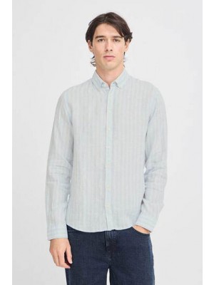 Casual Friday CFDALLAS LS BD striped linen:Shirts/ Chambray Blue | Freewear CFDALLAS LS BD striped linen:Shirts/ - www.freewear.nl - Freewear