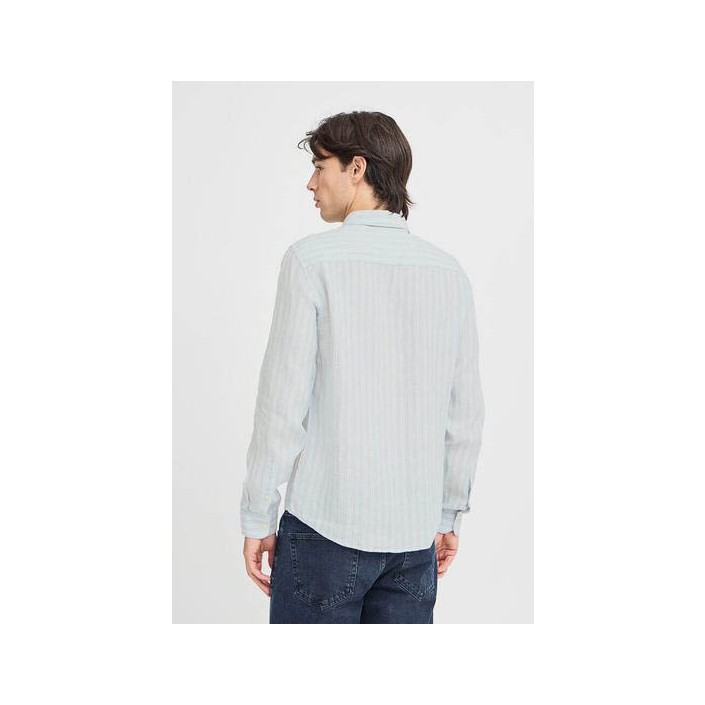 Casual Friday CFDALLAS LS BD striped linen:Shirts/ Chambray Blue | Freewear CFDALLAS LS BD striped linen:Shirts/ - www.freewear.nl - Freewear