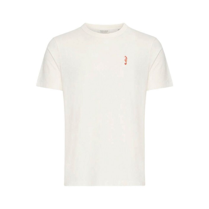 Casual Friday CFCARSON tee with embriodery:T-Shirt Peach Beige | Freewear CFCARSON tee with embriodery:T-Shirt - www.freewear.nl - Freewear