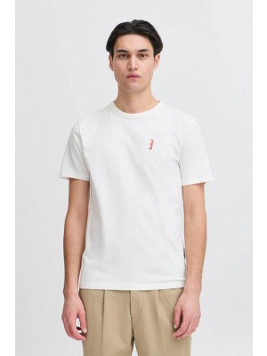 Casual Friday CFCARSON tee with embriodery:T-Shirt Peach Beige | Freewear CFCARSON tee with embriodery:T-Shirt - www.freewear.nl - Freewear
