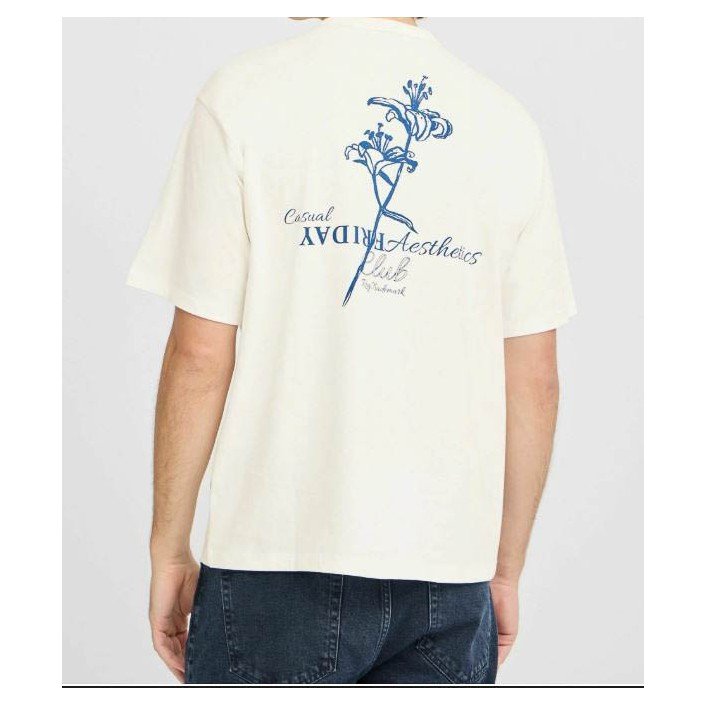 Casual Friday CFJAXSON tee with backprint:T-Shirts Cloud Dancer | Freewear CFJAXSON tee with backprint:T-Shirts - www.freewear.nl - Freewear