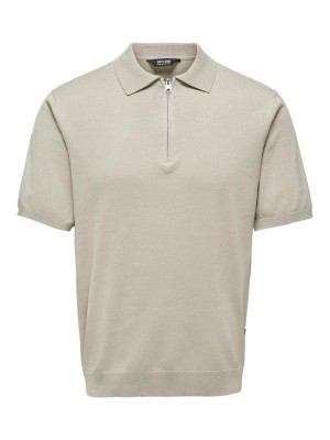 ONLY&SONS ONSWYLER LIFE REG 14 SS ZIP POLO KN: Silver Lining | Freewear ONSWYLER LIFE REG 14 SS ZIP POLO KN: - www.freewear.nl - Freewear