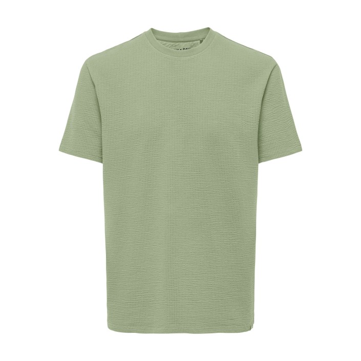ONLY&SONS ONSKIAN LIFE REG SEERSUCKER SS TEE : Seagrass | Freewear ONSKIAN LIFE REG SEERSUCKER SS TEE : - www.freewear.nl - Freewear