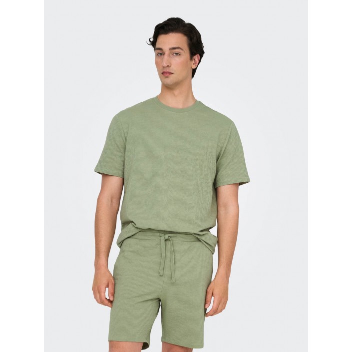 ONLY&SONS ONSKIAN LIFE REG SEERSUCKER SS TEE : Seagrass | Freewear ONSKIAN LIFE REG SEERSUCKER SS TEE : - www.freewear.nl - Freewear